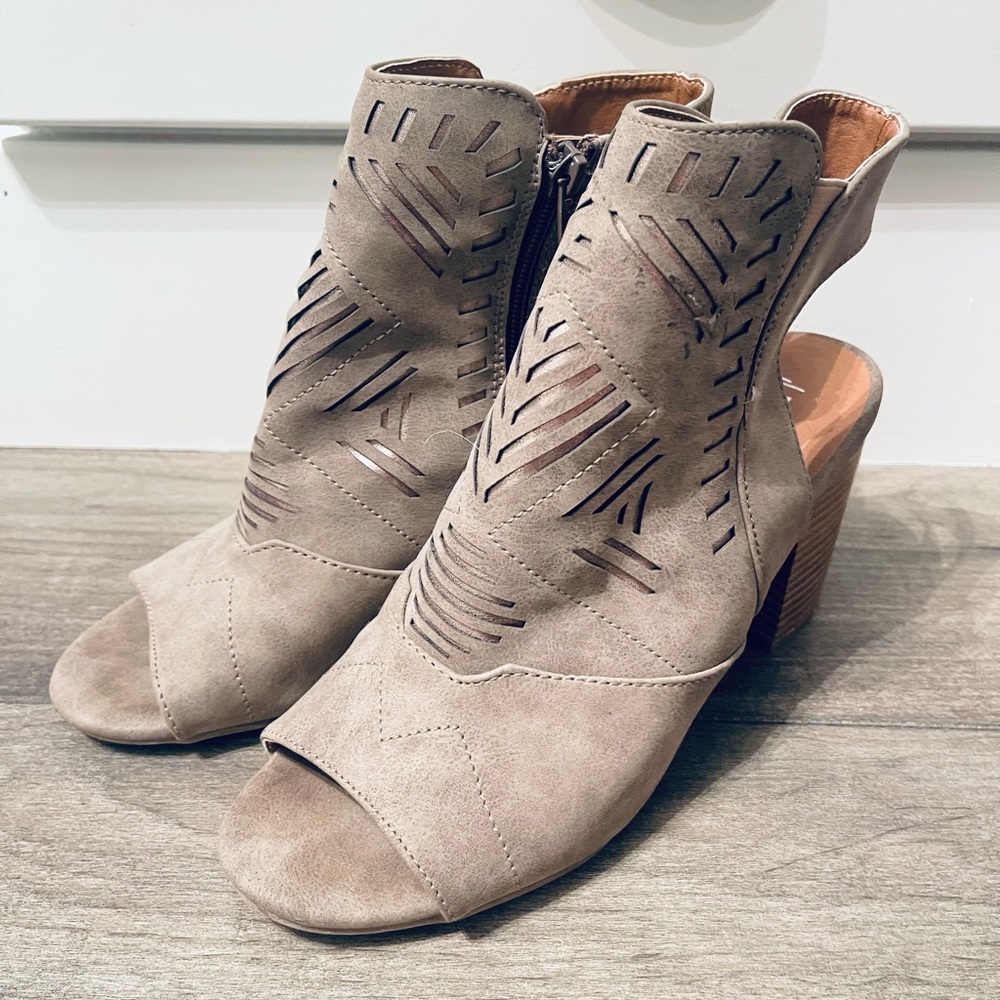 Open Toe Heeled Booties